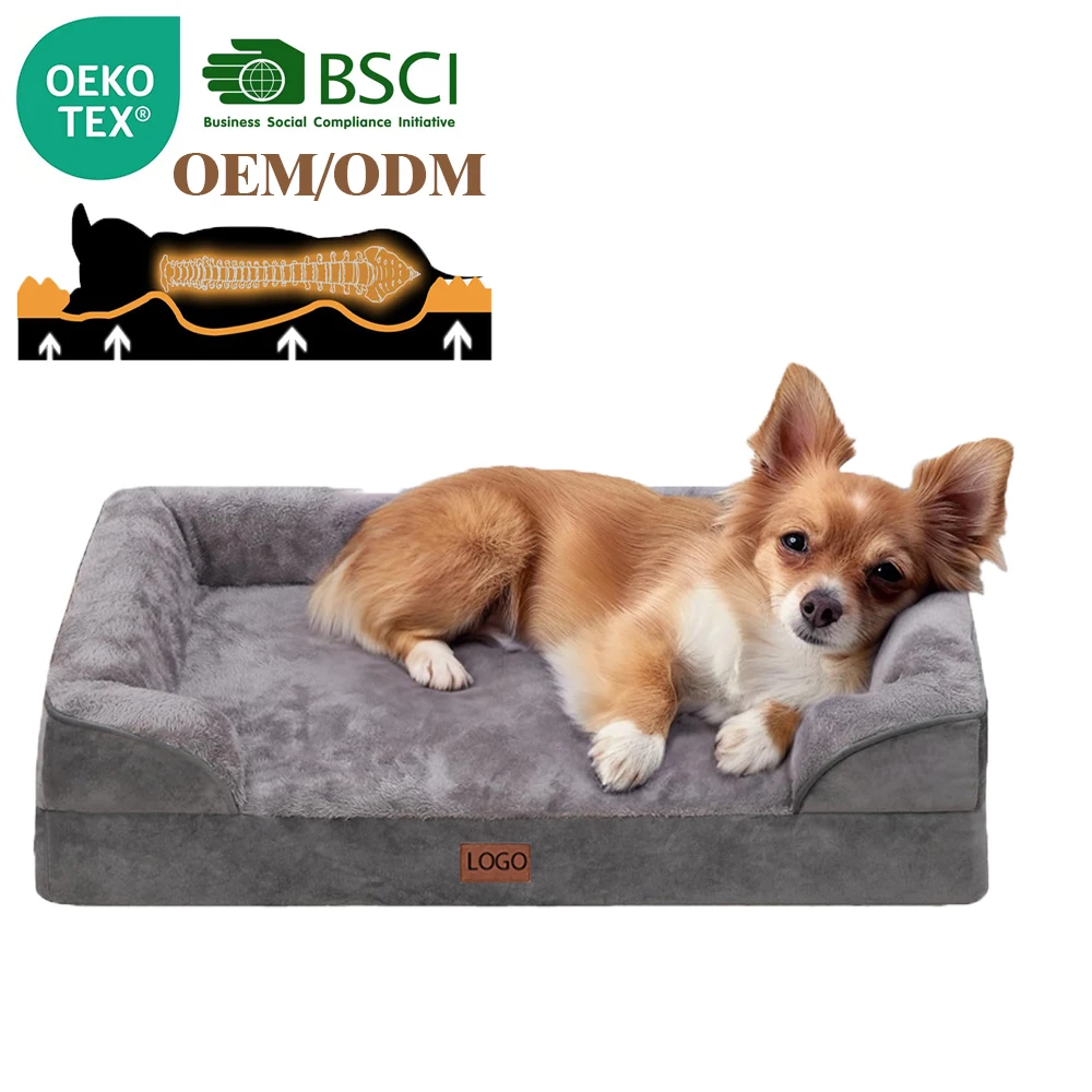 Washable Couch Large Orthopedic Waterproof Pet Dog Sofa Deep Sleeping Beds for Dogs