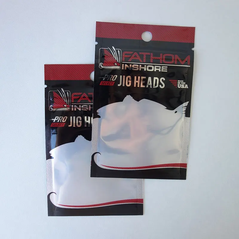 Custom Printing Glossy Aluminum Foil Fishing Bait Packaging clear Zipper Bags Fish Feed 3 Side Seal Pouch bag