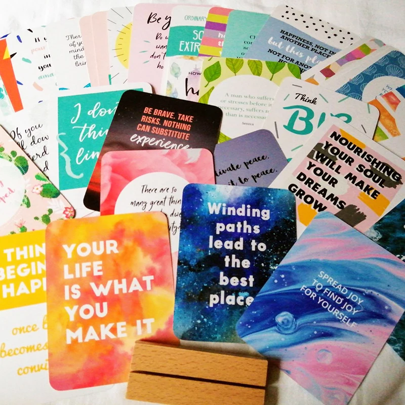 Wholesale Custom Positive Quote Affrmation Box Deck Design Printed Adult Game Custom Affirmation Cards