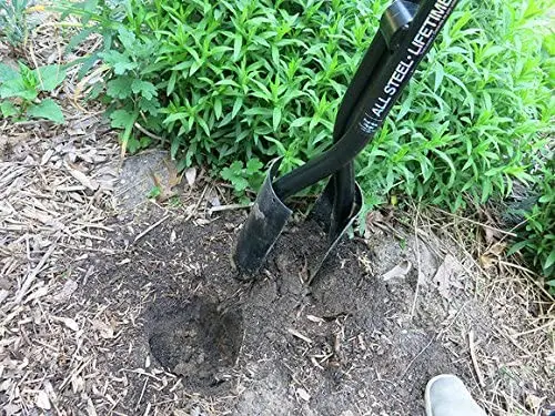 Fiberglass Handle Post Hole Digger with Ruler and Cushion Grips