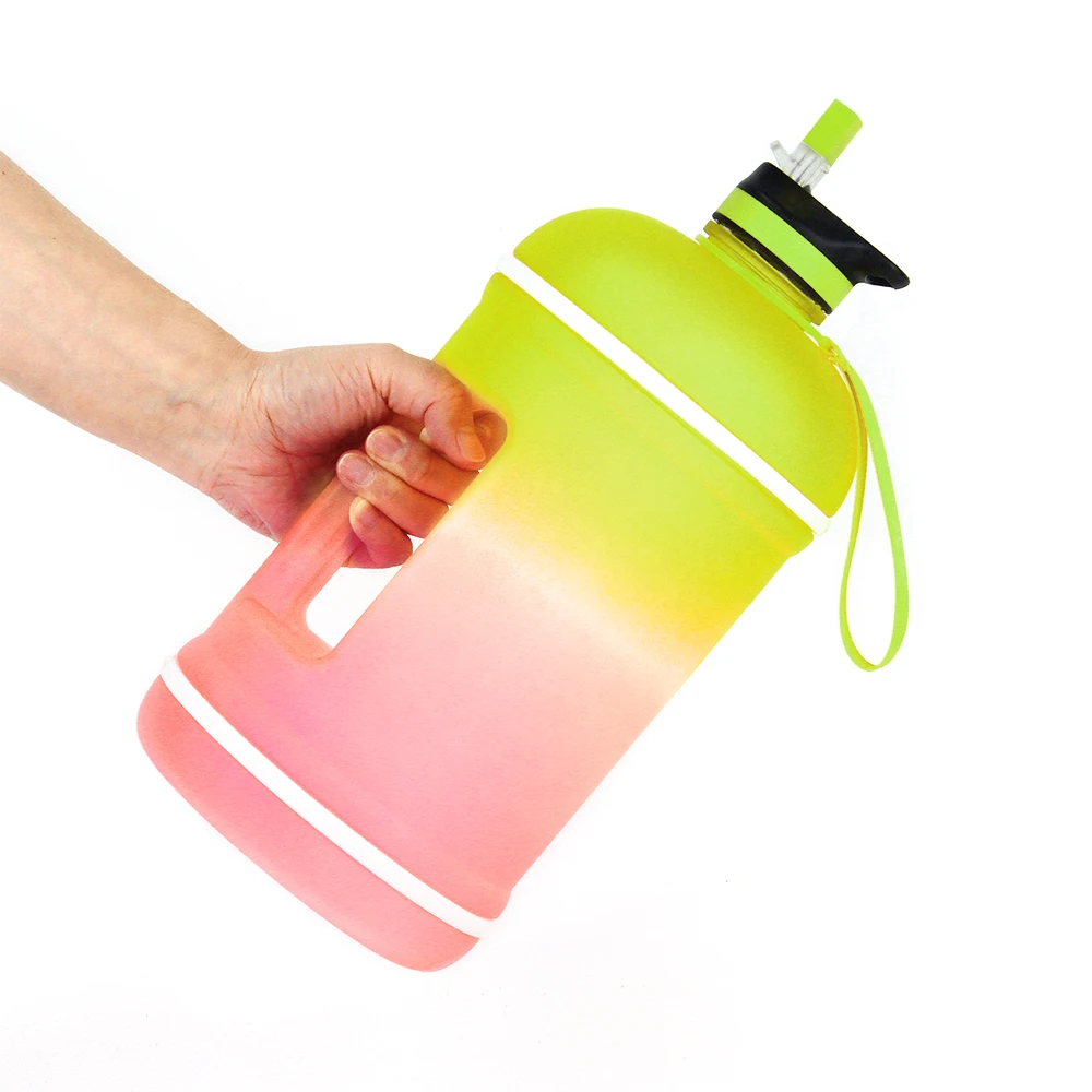 
BPA free plastic PETG gym sports water drinking bottle one gallon with custom color 