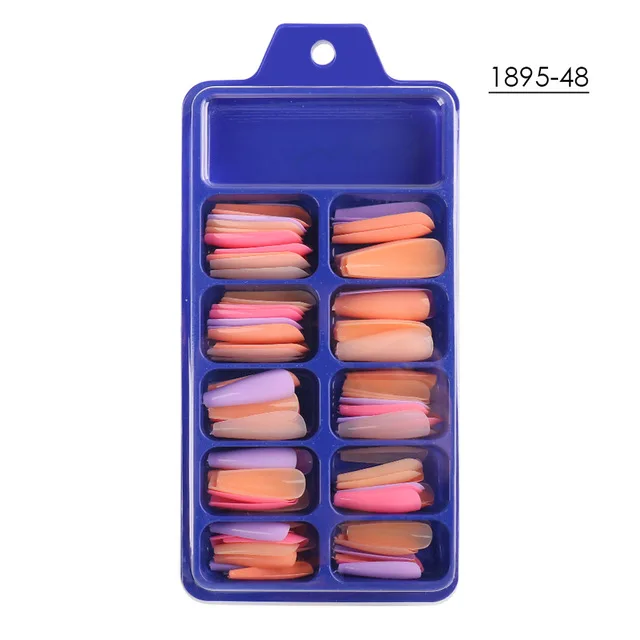 100pcs Coffin Press on Nails Long Ballerina Full Cover False Nail Tips for Women Girls Nail Manicure