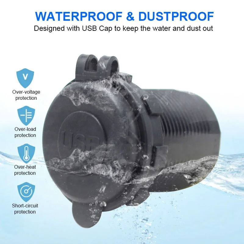 12V 24V Universal Dual Port Bus Car Socket QC3.0 USB Type C 20W PD USB Car Charger