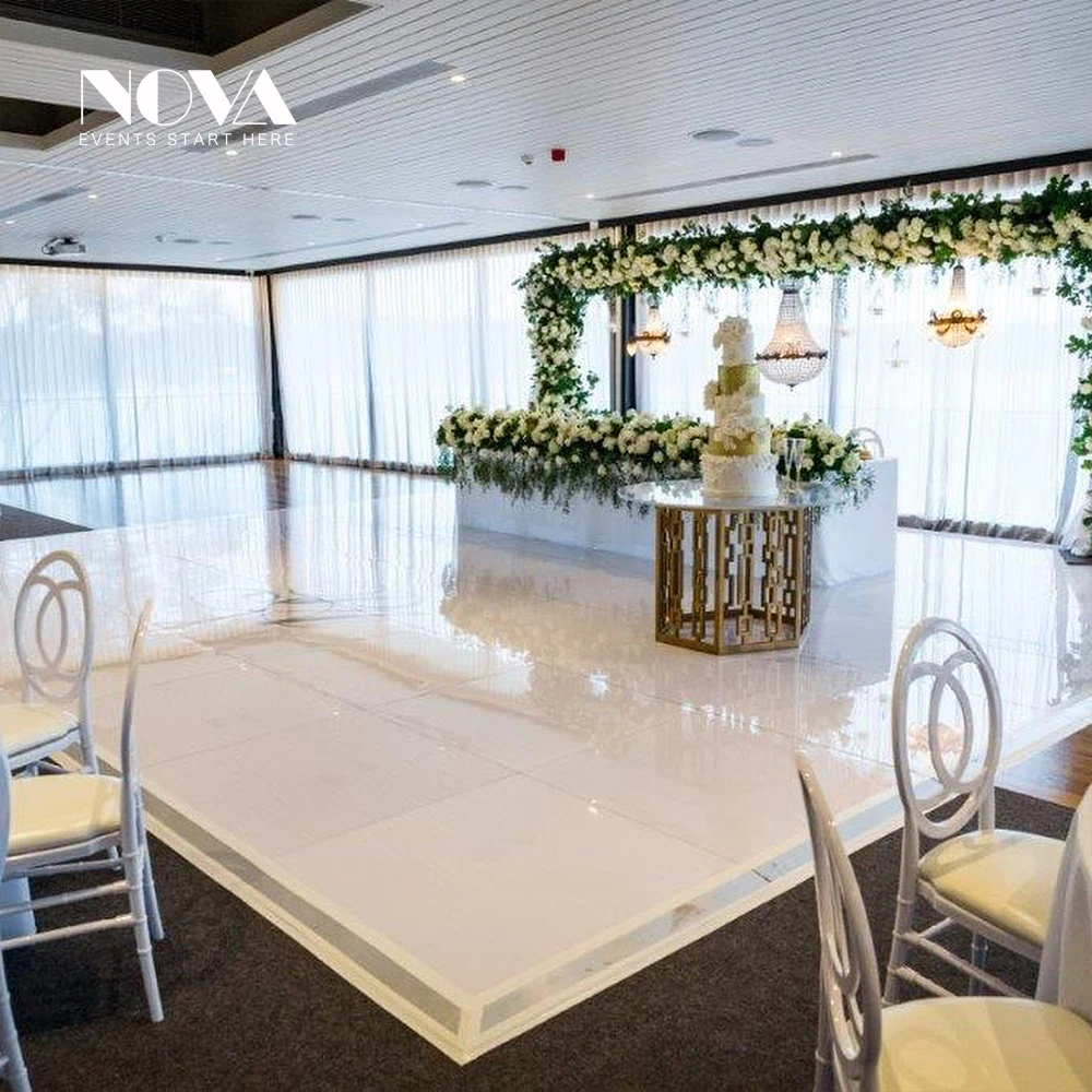 High gloss concert round black banquet dance floor