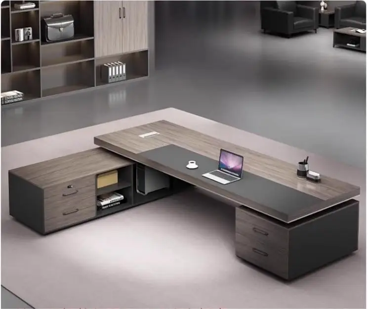 wooden Luxury Office Table and chairs design Executive office desk set Manager Office furniture Commercial Furniture work desk