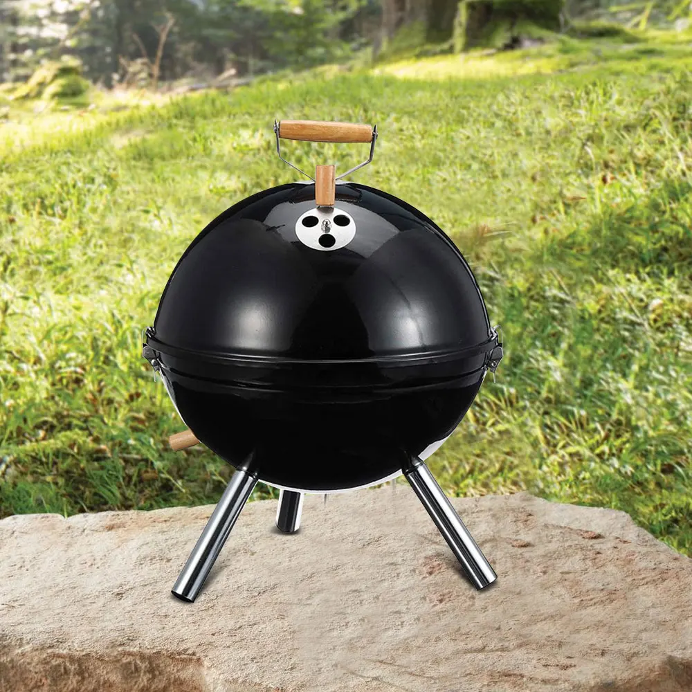 New Style Portable Mini Tabletop Charcoal Grill Football Bbq Soccer Ball Shaped Charcoal Barbecue Grill