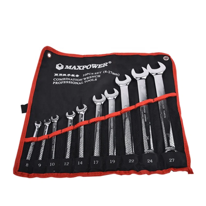 PROFESSIONAL TOOL CR-V Double Sided  8/10 Piece Metric 12 Point Combination Wrench Set
