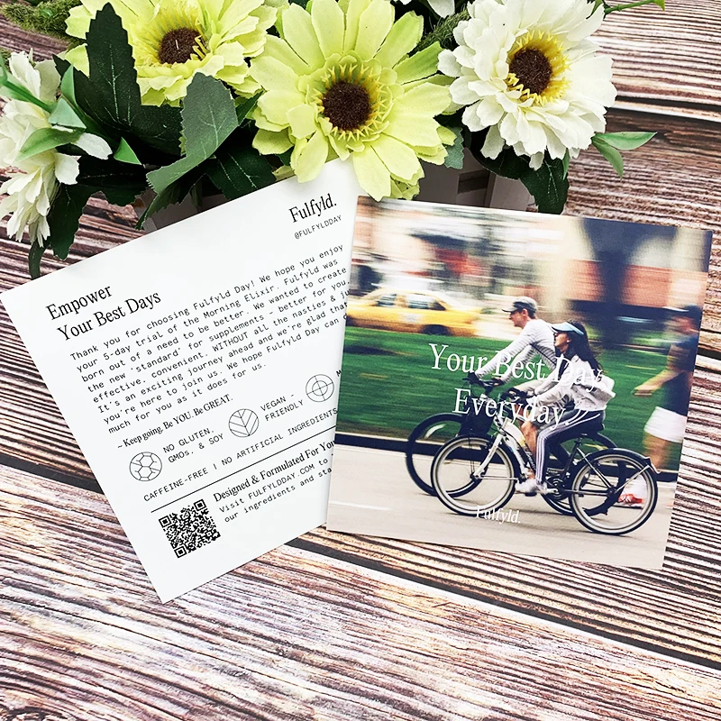 Personalized Recycled Paper Embossed Printing Thank You Cards Coated Paper Made Promotional Postcards
