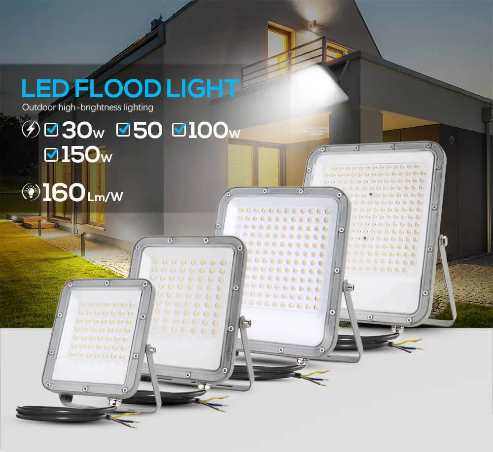Manufacturer Industrial Spotlight 30w CCT Led Flood Light 30w 50w 100w 150w Dimmable Led Projector Floodlight for Outdoor Street