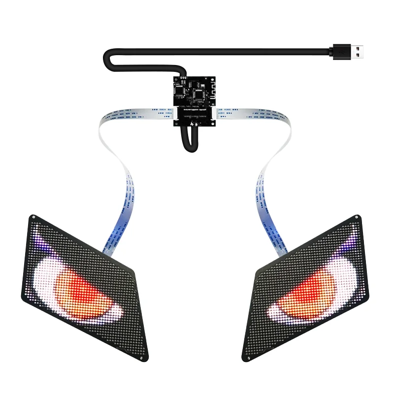 App control programmable electric movable eyes led display screen blinking eye led lights auto 3d winking eye led panel for car
