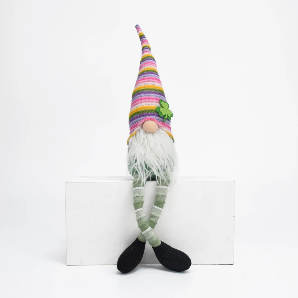 Праздничные подарки ручной работы с фабрики в Ирландском стиле, красочные гномы, весенние пасхальные украшения, гном на День Святого Патрика с клевером