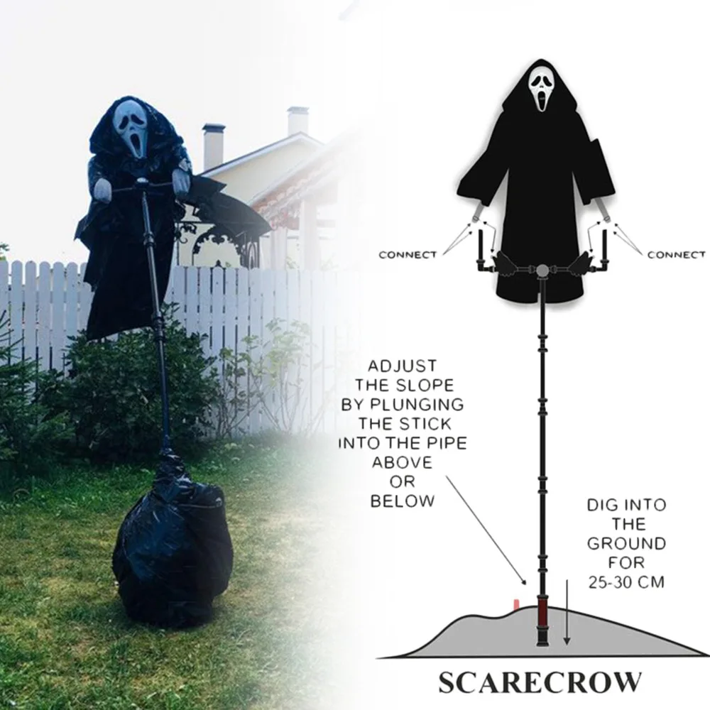 Outdoor Courtyard Hanging Costume Scary Thriller Christmas Moving Halloween Decorations Props