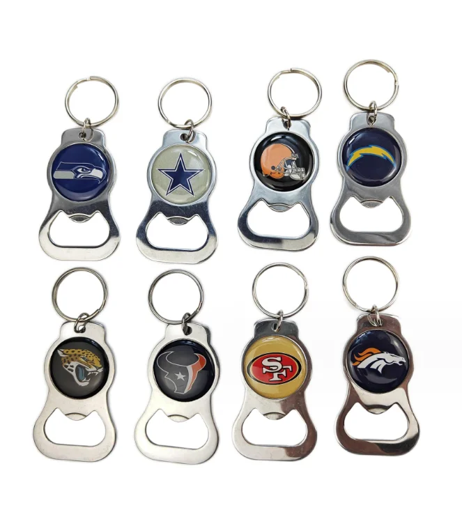 High Quality Metal Beer Bottle Opener Keychain Custom Logo Shape Casting Various Styles Key Ring Bottle Opener