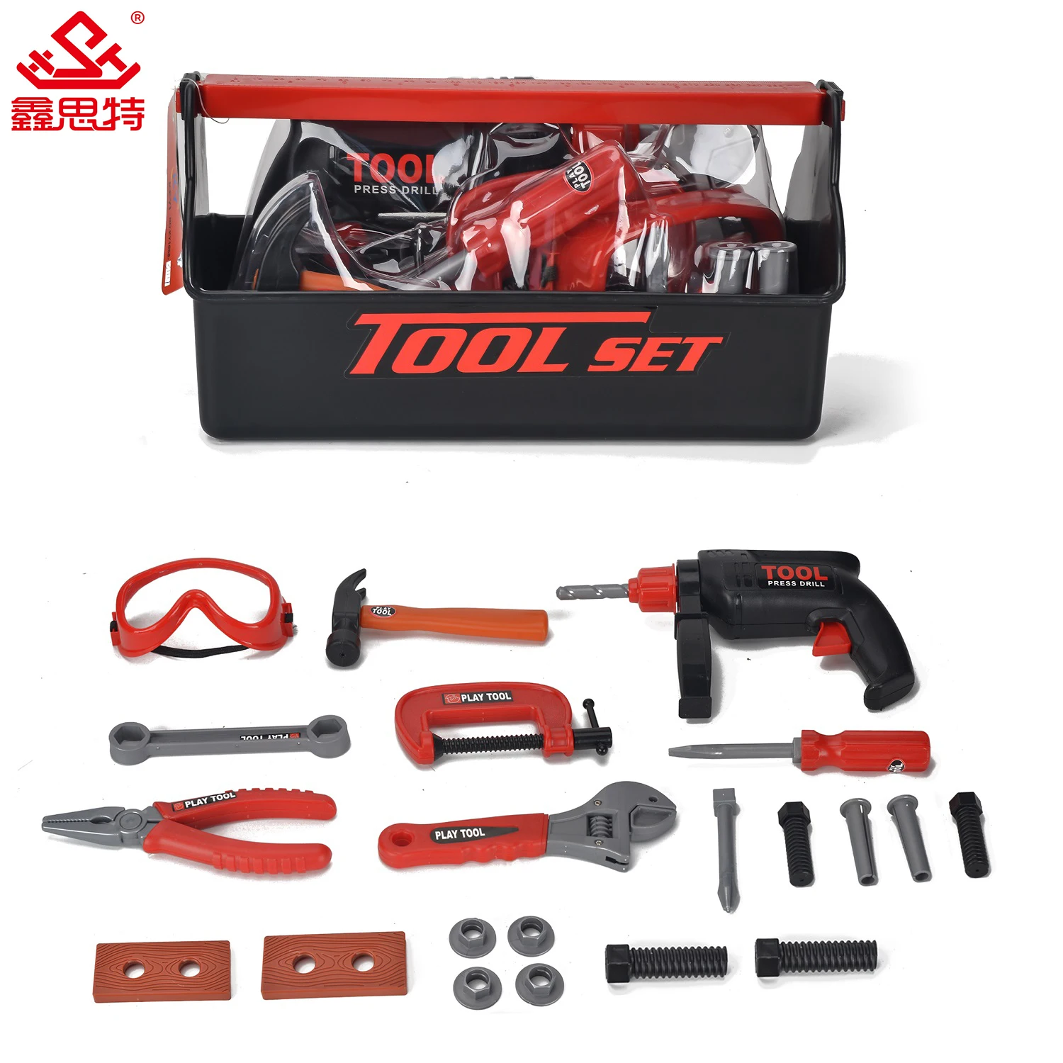 XST Genuine Kids Mechanic Tools Sets Toys Electrician Boy Electric Drill Simulation Power Tool Box Set Toy