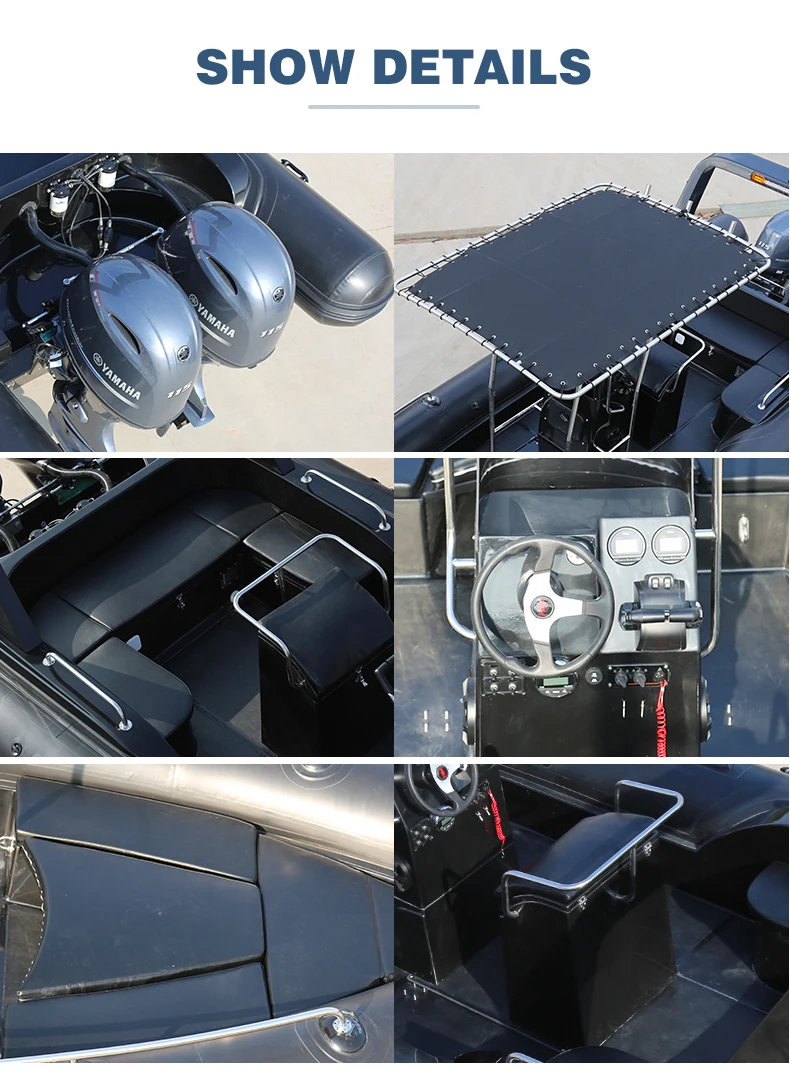 Haote  RIB 760 Aluminium Hull Orca Hypalon Cruising Inflatable rib Boat For Sale