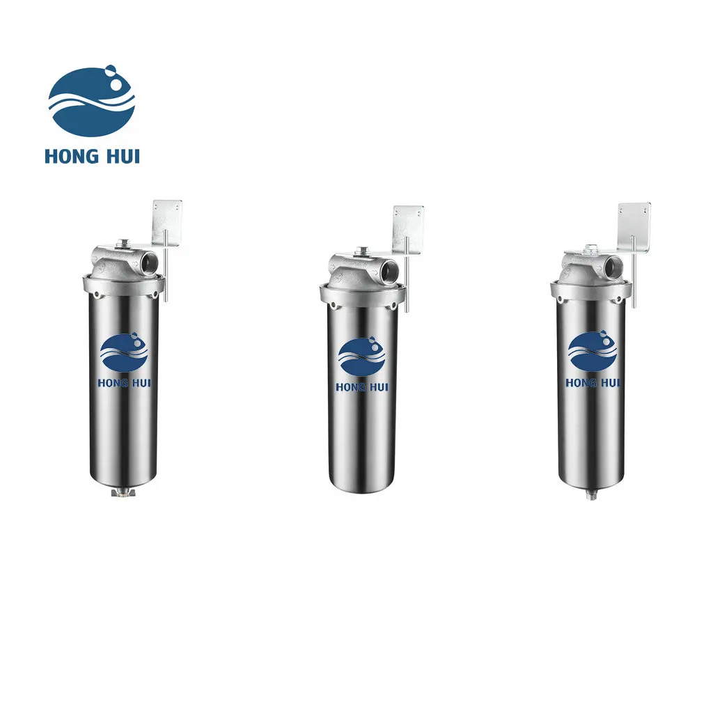 HONG HUI HUS-10A 10 Inch Wholehouse Stainless Steel Single Cartridge Water Purifier Water Filter Housing
