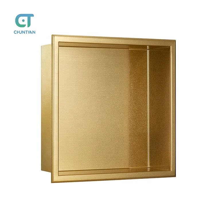 Brushed Stainless Bathroom Shower Niche Customized Wall Mount Shower Shelf Stainless Steel Caddy Storage Niches