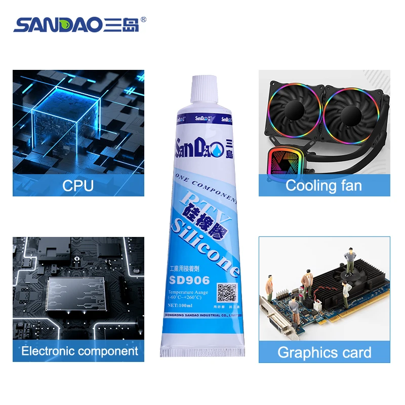 Free Sample One Component RTV Electroplating Products Circuit Board PCB Silicone Adhesive Silicone Sealant