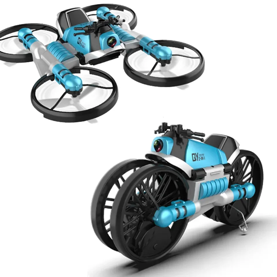 Hot Selling Plastic Rc Mini Drone Remote Control Rc Drone Gesture Control 2 In 1 Rc Motorcycle Drone For Kids