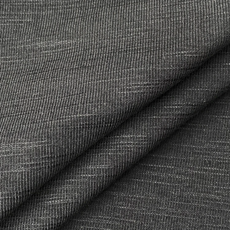 Harvest knit slub style cotton fabric 47% cotton 47% modal 6% spandex fabric jersey natural fiber modal fabric for adult clothes