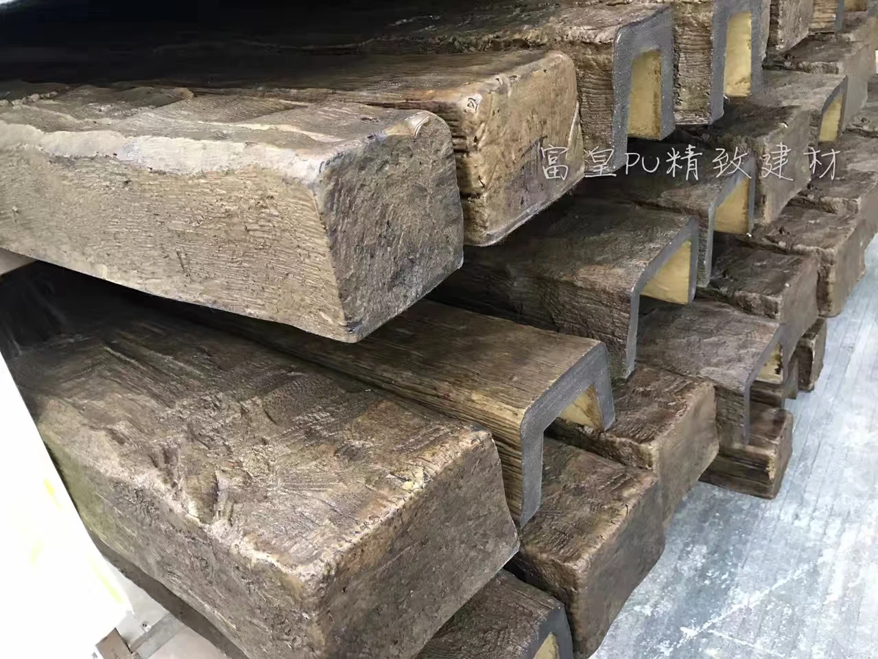 PU polyurethane Decorative Wood grain imitated Painted Fauxwood Beam