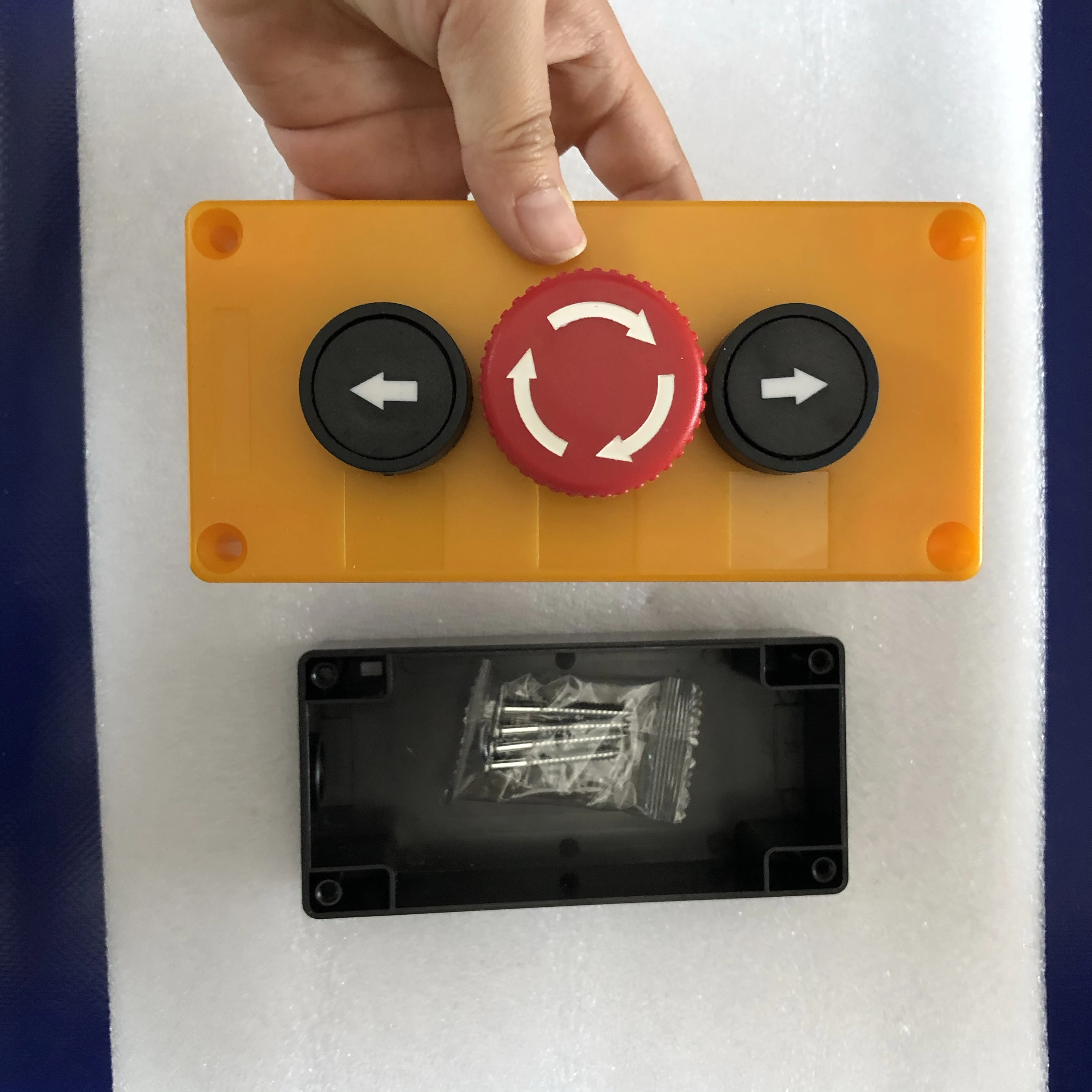 emergency stop roller shutter door lift control box three holes button switch box for high speed door
