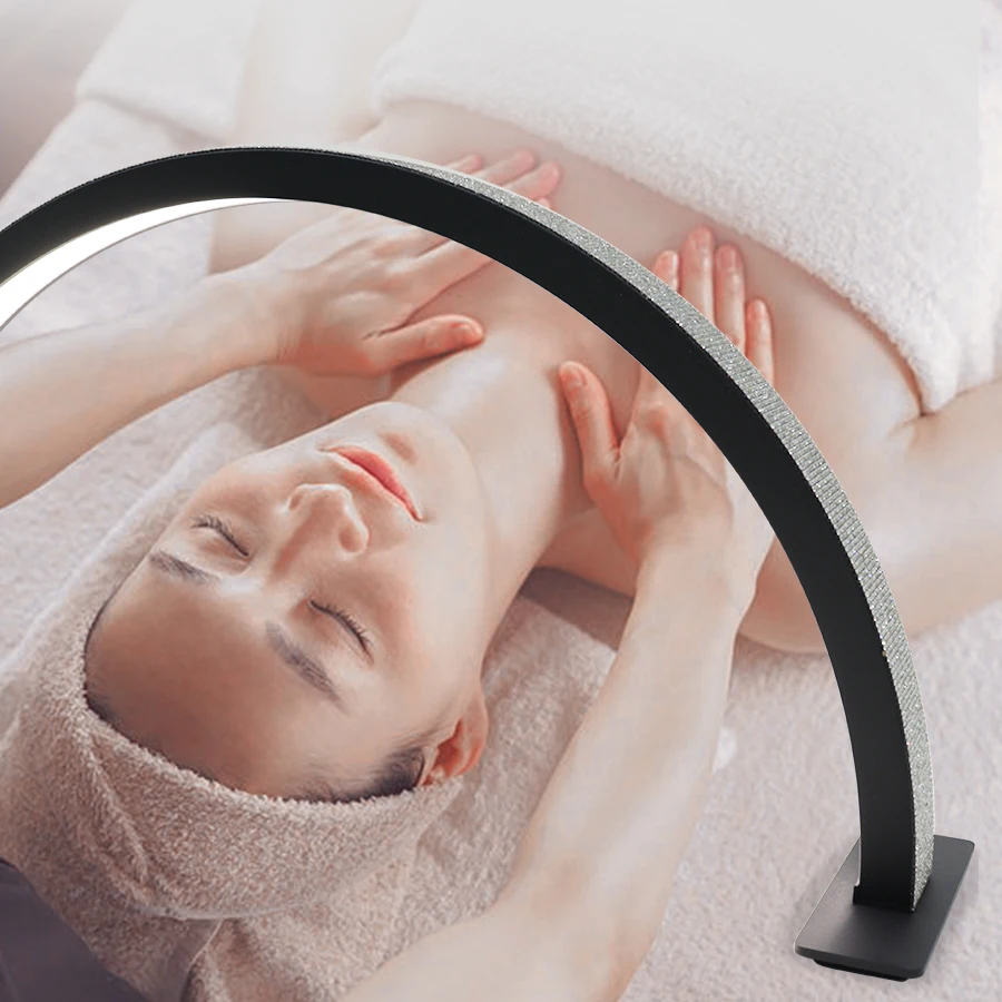 One piece half moon shape eyelash led beauty light with diamond Adjustable brightness Adjustable brightness half moon light