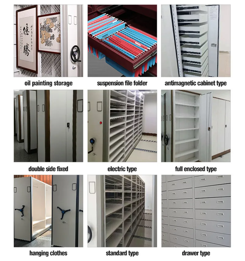 2024 Manual Sliding Steel Mobile Filing Cabinet Shelving System