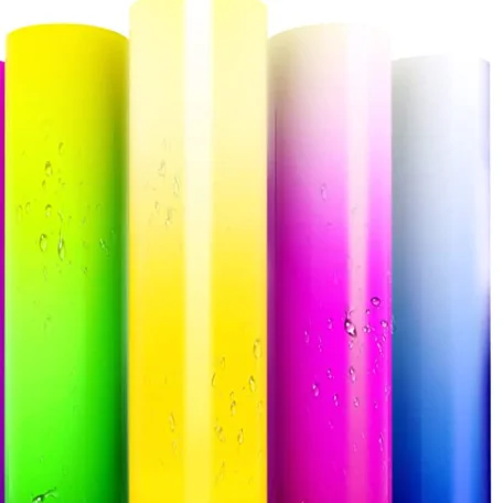 factory wholesale heat transfer films htv UV Color Changing Iron on T-shirt garments vinilo heat firmly with heat press