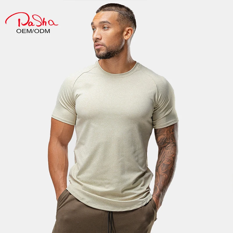 Pashasunshine Quick dry loose short sleeve T-shirt round collar men outdoor exercise yoga wear