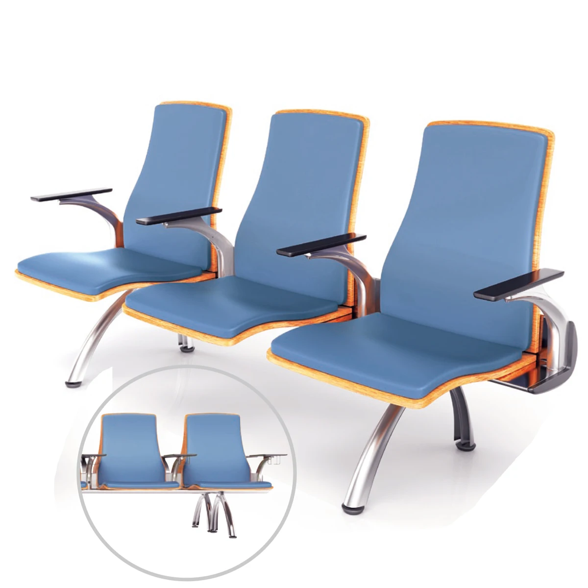 Waiting Chair 3 Seater Station Reception Waiting Bench Seat Chair Airport Hospital Waiting Room Area Link