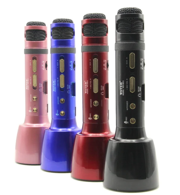 WS2811Support USB TF card FM Radio With Disco Light Wireless Baby Microphone Karaoke Speaker bocina bluetooh