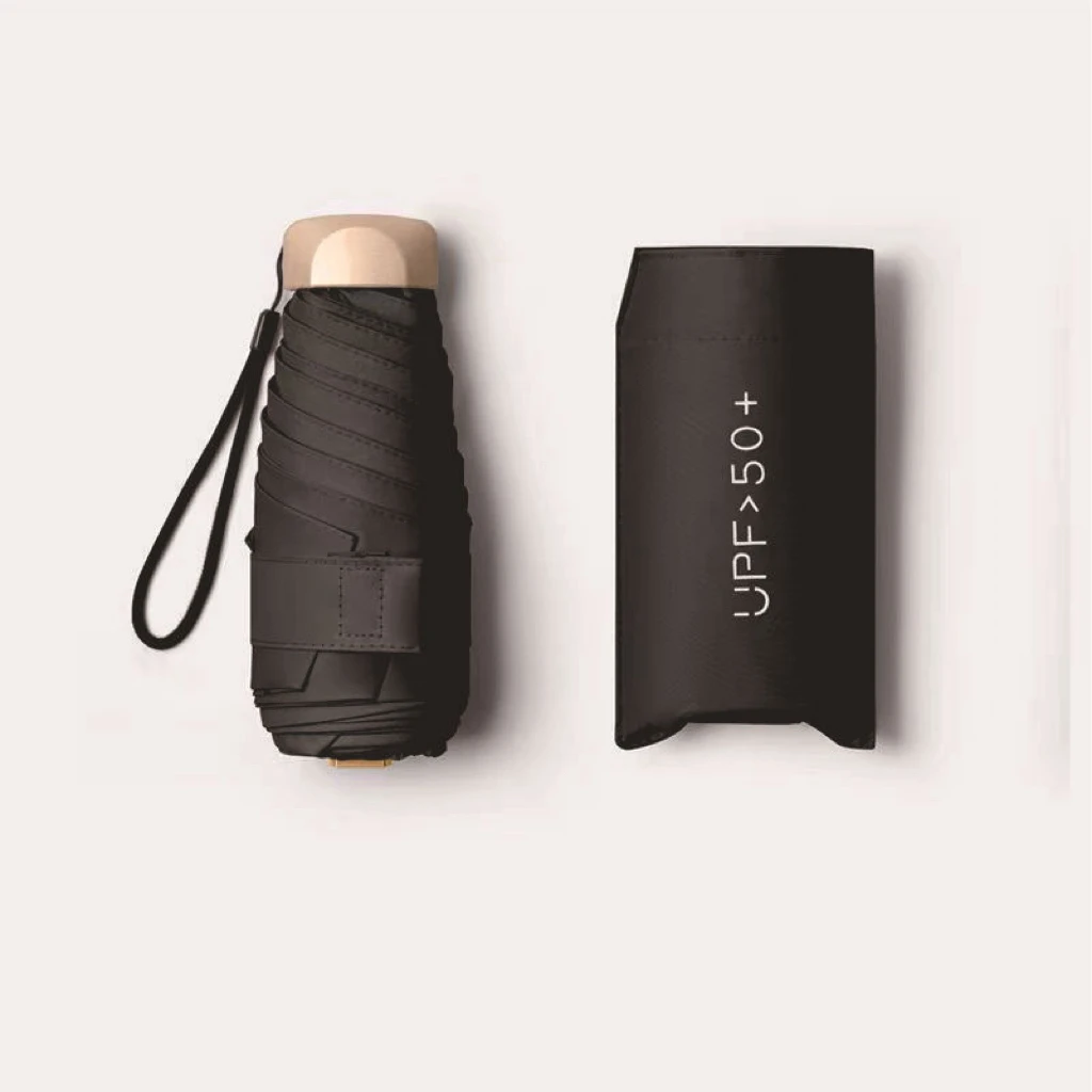 Manual Capsule Uv Protection Summer Waterproof Custom Logo Portable UV Small Foldable 5 Folding Umbrella
