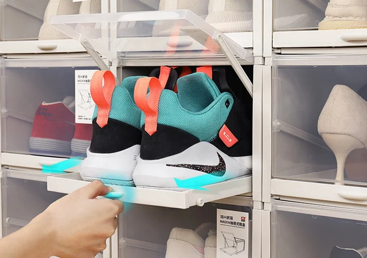 2020 new design  household transparent shoe box  plastic  drawer storage box