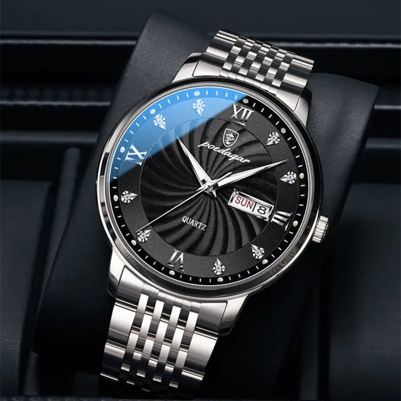 New Watch for Men Top Brand Luxury Men Watches Luminous Waterproof Stainless Steel Watch Quartz Men Date Calendar Business Clock