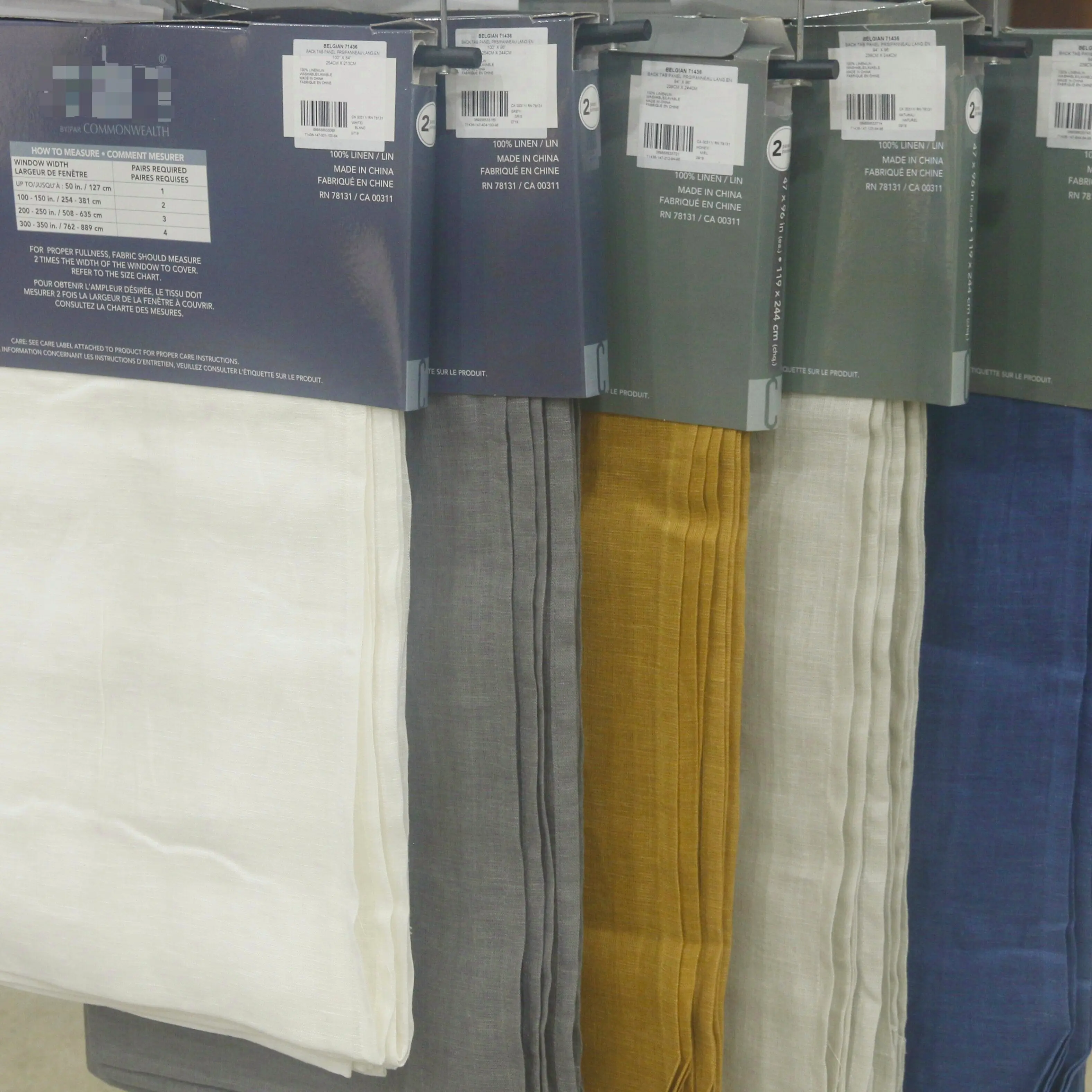 Modern Style Factory Supply 100% Linen Curtain Screen Window Curtain for Living Room Bedroom Curtains