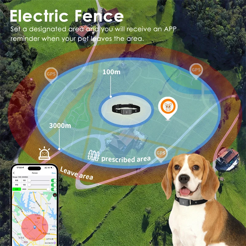 Factory De Tracker Mini Wireless Fence Waterproof 4G Dog Gps Collar Mascotas Gatos Collares Para Perros Con GPS