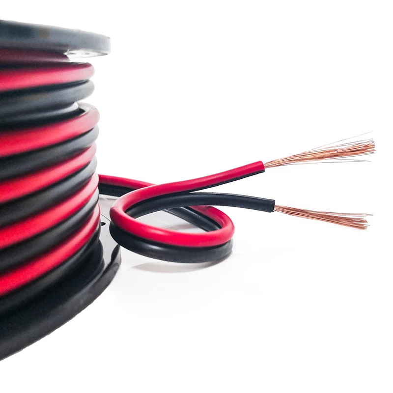24 AWG 2 Core ROHS 300V Stranded CCA Conductor Red Black High Performance Audio Video Speaker Cable Wire