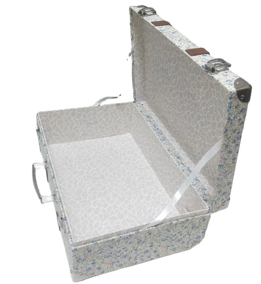 hot selling large cardboard fabric Suitcase Gift Box With Handle made in Shenzhen China