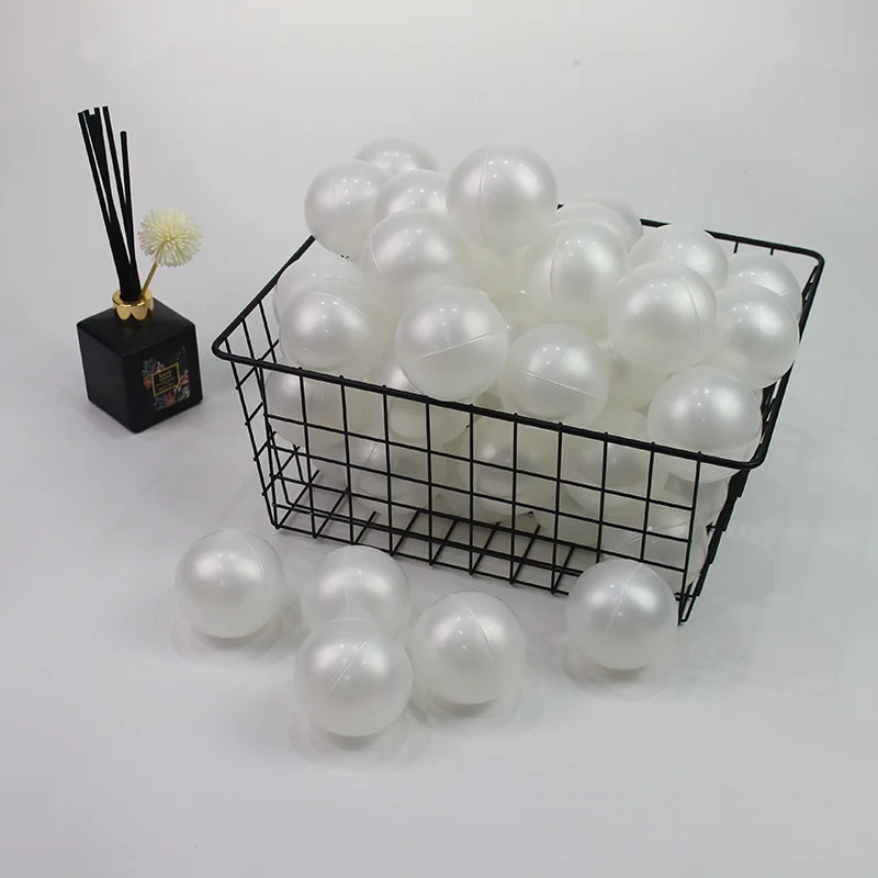 6cm 7cm 8cm Light Colorful Pearl White Gold Blue Plastic Ball for Soft Play Kids Ball Pool