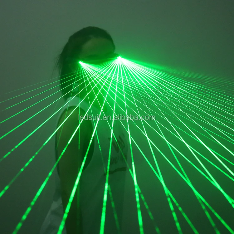 Green multi-point laser glasses bar out wine atmosphere props LED lighting glasses stage performance laser dance show