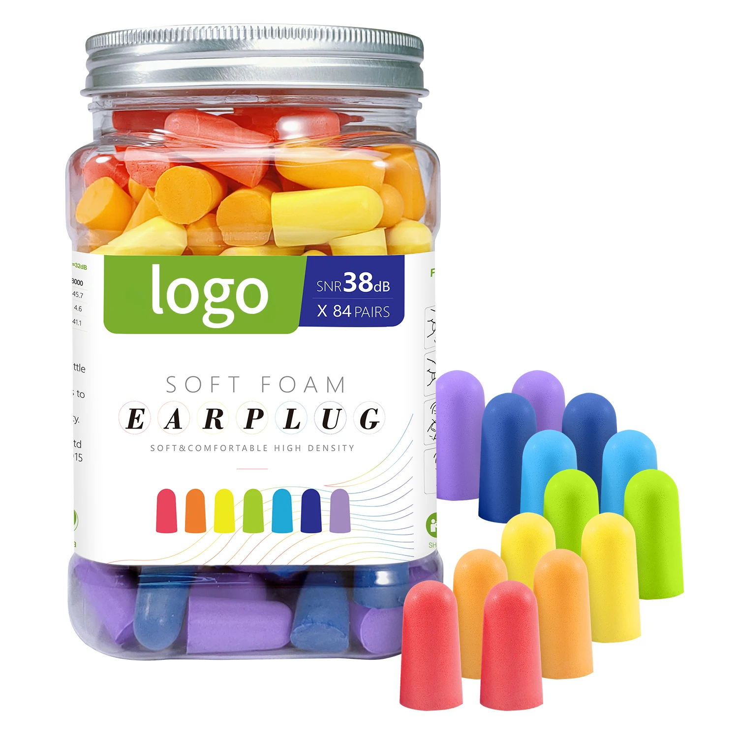 84 Pairs Noise Cancelling 38dB Earplugs Soft Foam Sleeping Ear Plugs With Jar
