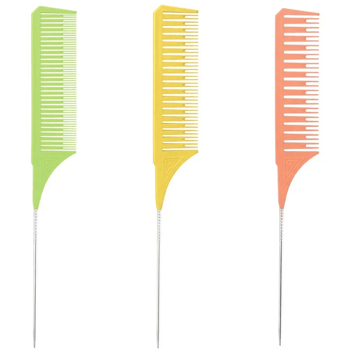 3 Sizes Premium Highlighting Comb Set Professional Weaving Styling With Rat Tail