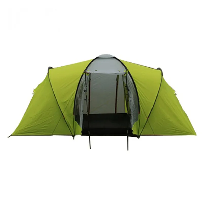 Wholesale 3-4 people fiberglass light pole camping tent double layer two rooms one room camping tent