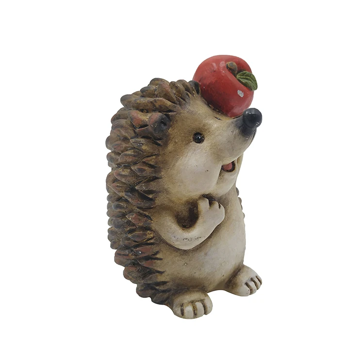
Custom design garden decoration hedgehog, backyard animal decorative autumn crafts resin hedgehog figurine& 