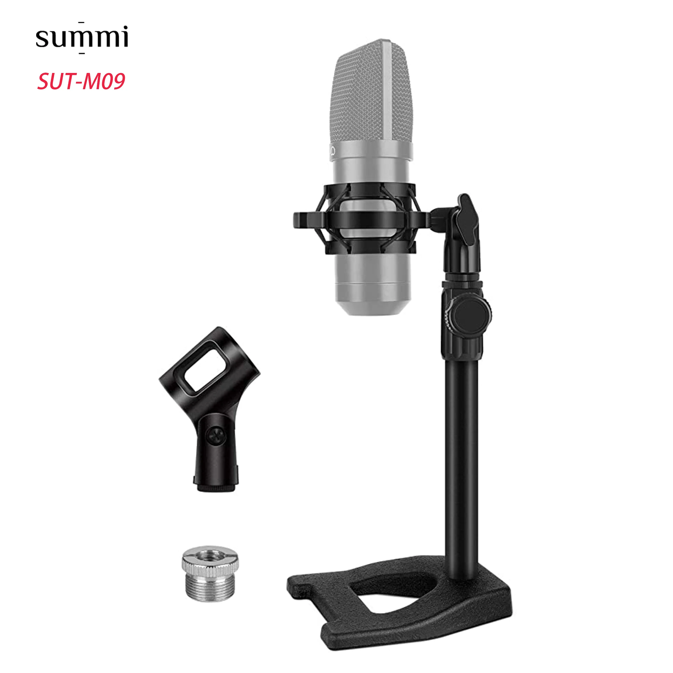 SUT-M09 High Quality Studio Mic Stand Adjustable Height Desktop Microphone Stand For Live steaming, Recording