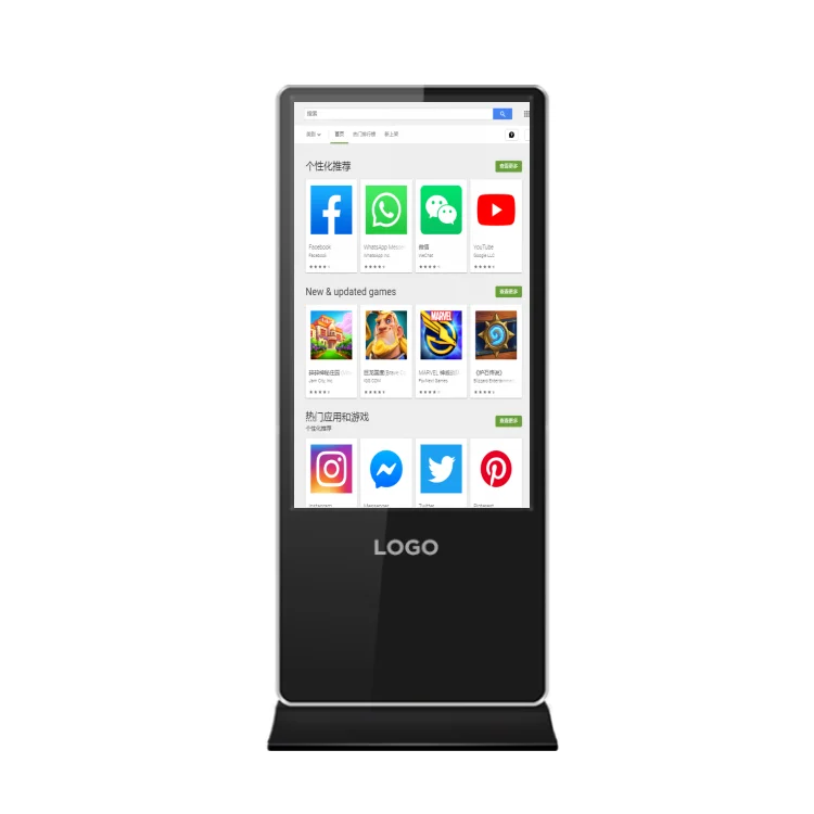 55 65 inch free stands advertising equipment interactive touch screen kiosk LCD display 21 inch floor standing digital signage