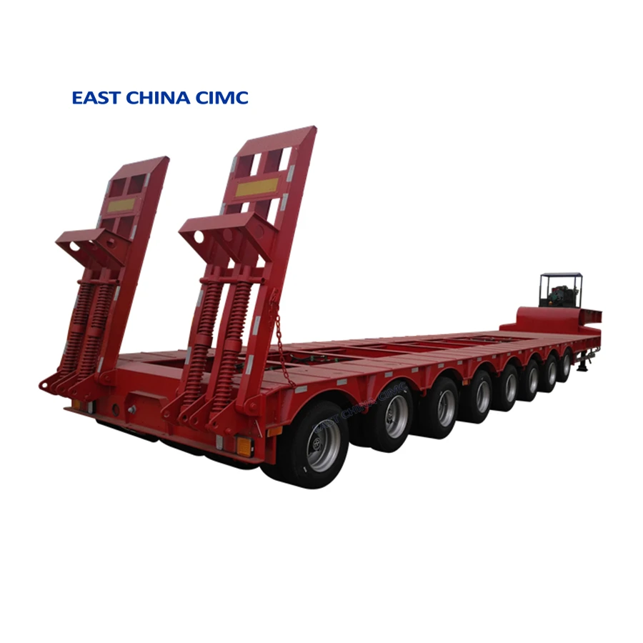 Professional Manufacturer Heavy Duty Lowbed Type 3 4 Axle Truck Low Loader Low Bed Semi Trailer For Excavator