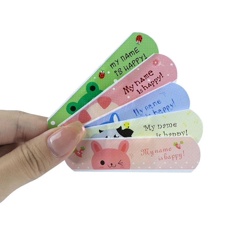 Factory Wholesale Lovely Colourful Fabric Band-aid Cartoon Design Wounds Care Patch For Kids