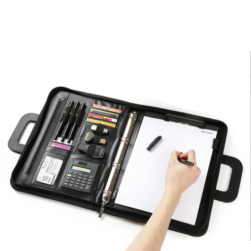 2022 latest work folder multifunctional zipper A4 folder meeting gift